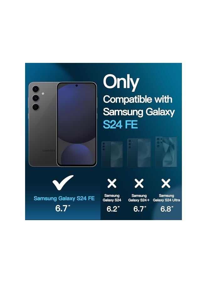 جي تيك واقي شاشة لهاتف Galaxy S24 FE، طبقة من الزجاج المقوى، متوافق مع معرف بصمة الإصبع، شفاف عالي الدقة، 3 عبوات - Image 2