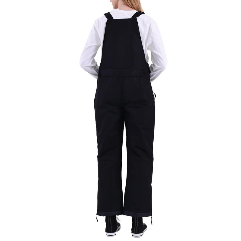 Tearom Womens Bib Snow Pants Women Ski Bib Insulated Snow Bib Overalls Windproof Waterproof Ski Pants (XL, Soft, Black) - Image 2