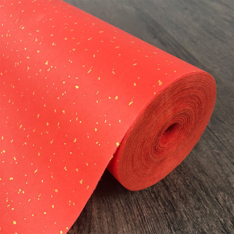 Sprinkled Gold Long Scroll, Thickened, In Bright Red, Buddha Yellow, Antique Blue And Black, Semi-Raw, Semi-Cooked, For Calligraphy And Traditional Chinese Painting - Image 3
