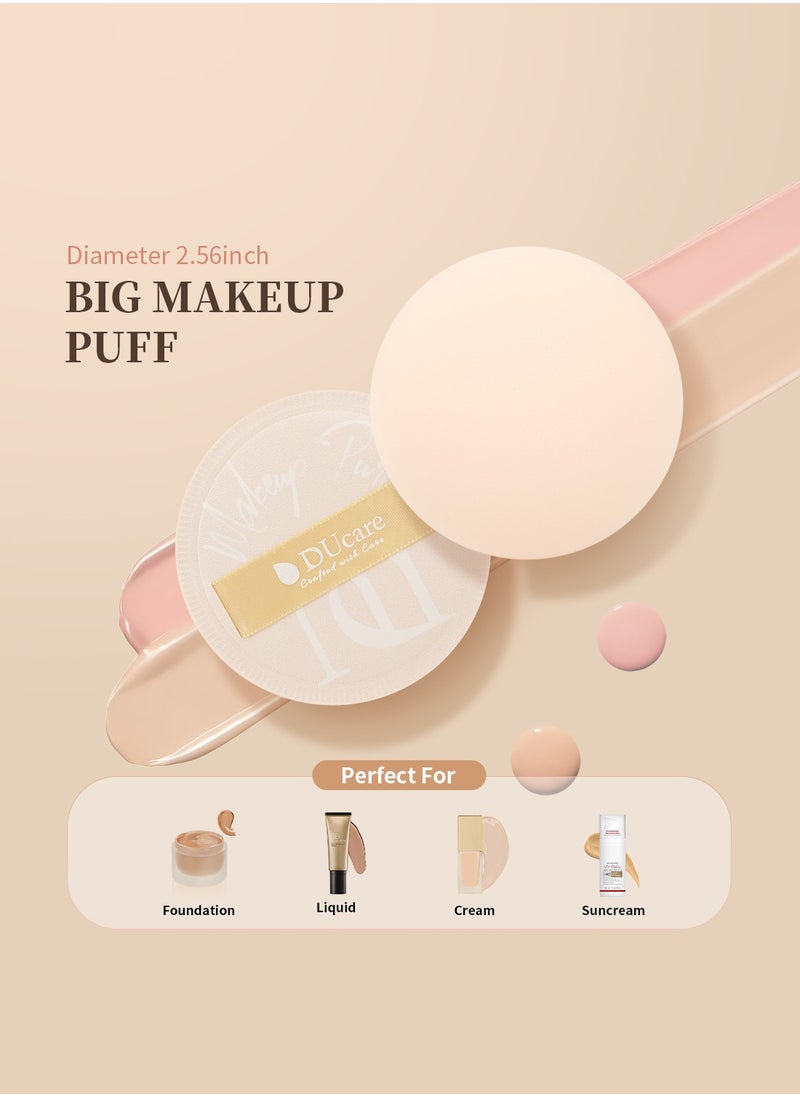 DUcare DUcare Professional Flat Top Kabuki Brush with Puff - Vegan Liquid Foundation & Powder Brush with Luxury Gift Box  - Image 3