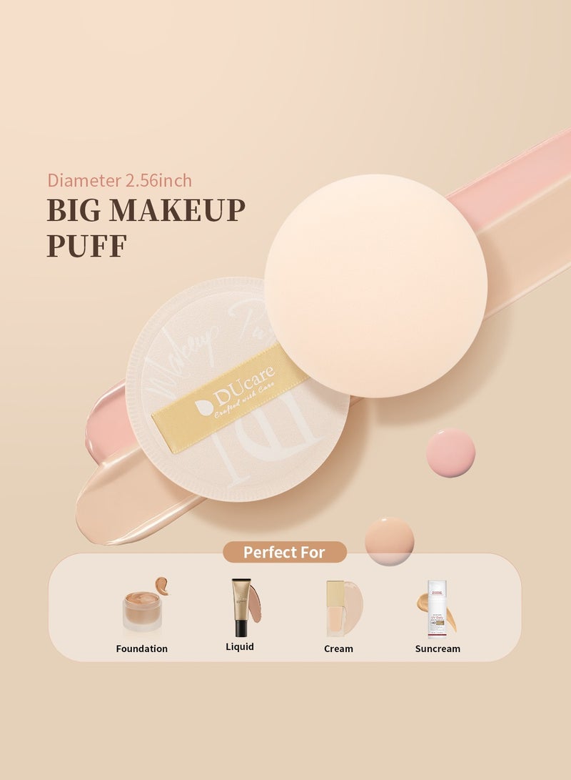 DUcare DUcare Professional Flat Top Kabuki Brush with Puff - Vegan Liquid Foundation & Powder Brush with Luxury Gift Box - Image 4