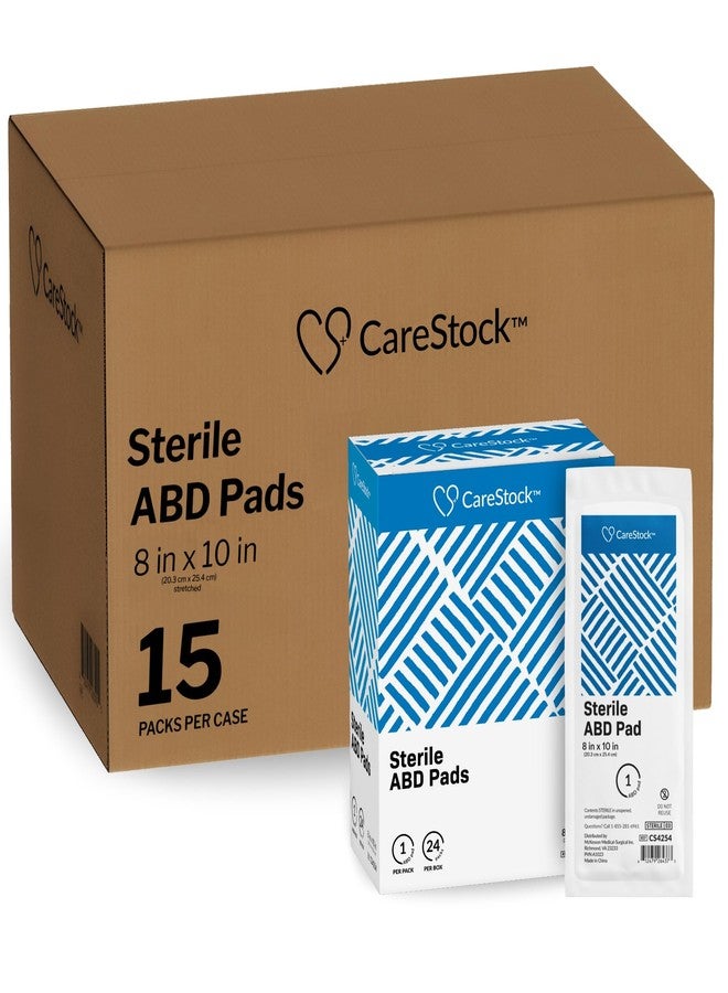 CareStock ضمادات كيرستوك للبطن 8x10 بوصة [عبوة من 48 ضمادة] ضمادات معقمة للبطن، فائقة الامتصاص، مغلفة بشكل فردي، للعناية بالجروح والإسعافات الأولية (360) - Image 1