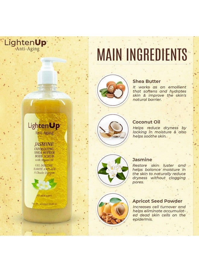 OMIC Lighten-Up Exfoliating Body Wash - 33.8 Fl oz / 1000 ml - Formulated to Exfoliate and to Nourish Skin, with Shea Butter, Jasmine Oil Argan Oil - Image 2