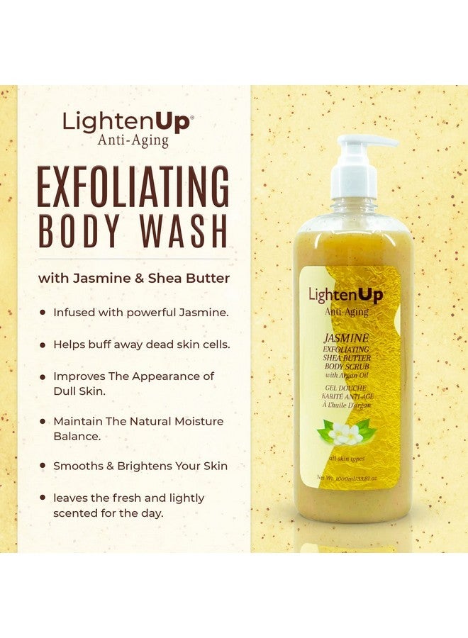 OMIC Lighten-Up Exfoliating Body Wash - 33.8 Fl oz / 1000 ml - Formulated to Exfoliate and to Nourish Skin, with Shea Butter, Jasmine Oil Argan Oil - Image 3