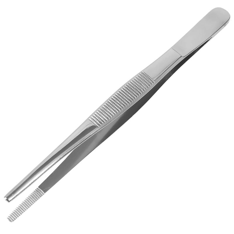 MABIS Surgical Tweezers and Dressing Forceps, 5.5 inches long, Serrated, Stainless Steel - Image 1