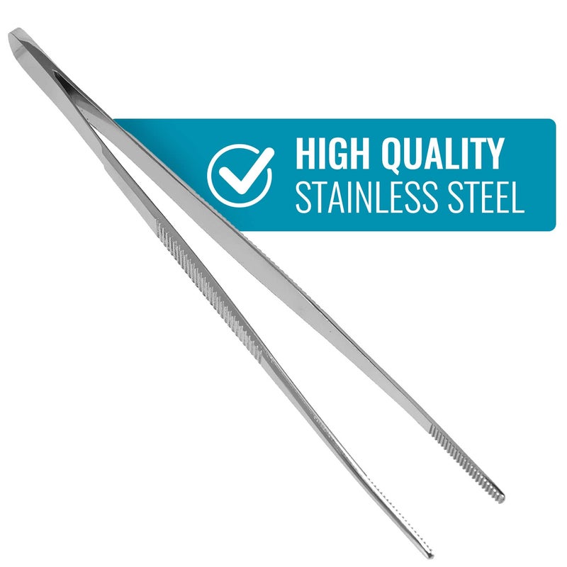 MABIS Surgical Tweezers and Dressing Forceps, 5.5 inches long, Serrated, Stainless Steel - Image 4