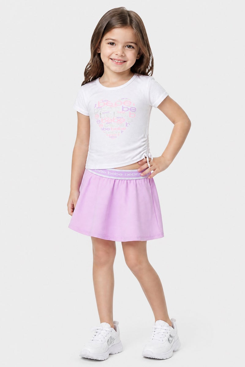 bebe Toddlers Girl 2 Pcs Cap Sleeve Outdoor Top And Skort Set, Multicolor - Image 1