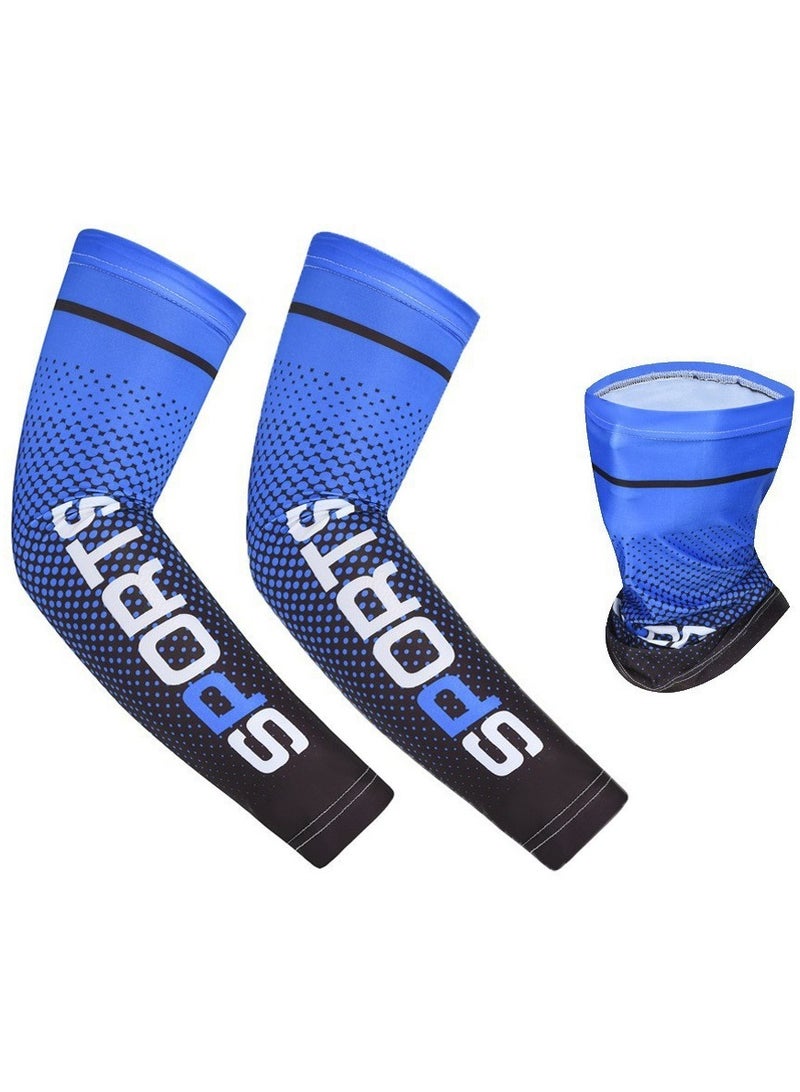 Sports Summer ice silk sunscreen and UV protection sleeves for men and women, summer thin and long ice silk gloves for cycling and driving  - Image 1