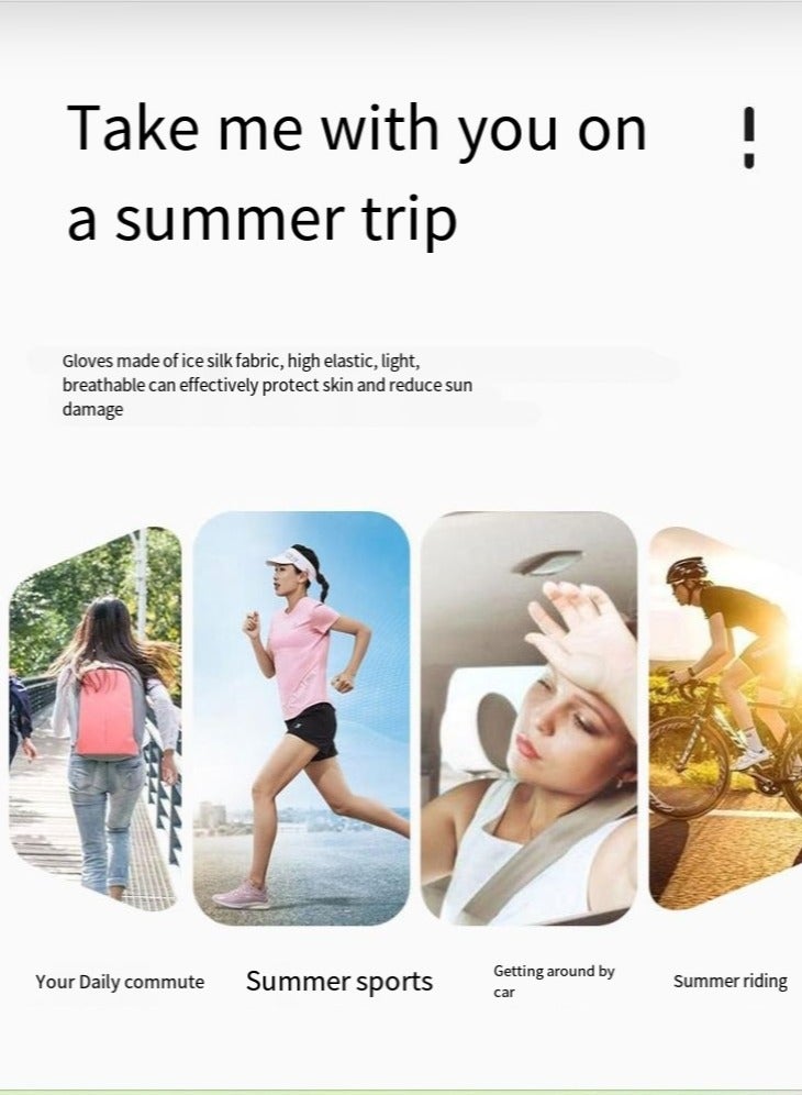 Sports Summer ice silk sunscreen and UV protection sleeves for men and women, summer thin and long ice silk gloves for cycling and driving  - Image 4
