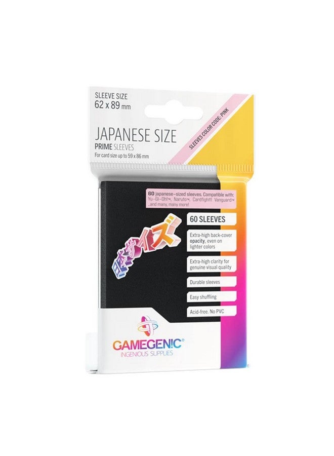 Gamegenic Gamegenic Prime Japanese Size Card Sleeves ; 60 Pack Of 62 Mm By 89 Mm Card Sleeves ; Premium Quality Card Game Holder ; Use With Tcg And Lcg Games ; Black Color ; Made By Gamegenic  - Image 1