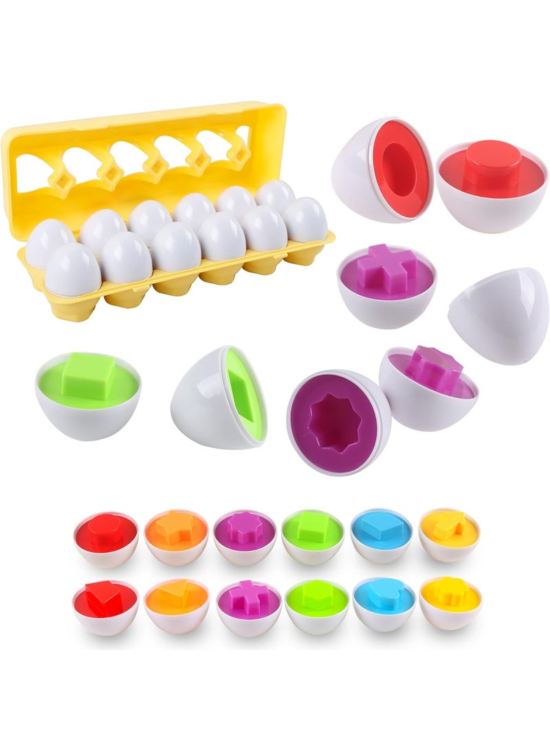 BEYTOR Montessori Matching Eggs Toys for Toddlers | Educational Color & Shape Sorter | Smart Egg Puzzle for Fine Motor Skills | Baby Learning Toy 1 2 3 Years - Image 1