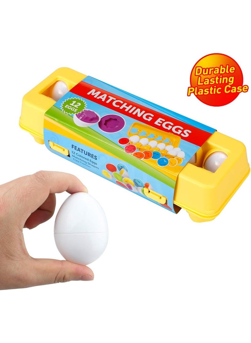 BEYTOR Montessori Matching Eggs Toys for Toddlers | Educational Color & Shape Sorter | Smart Egg Puzzle for Fine Motor Skills | Baby Learning Toy 1 2 3 Years - Image 4