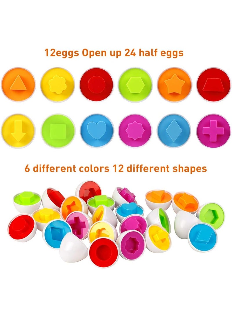 BEYTOR Montessori Matching Eggs Toys for Toddlers | Educational Color & Shape Sorter | Smart Egg Puzzle for Fine Motor Skills | Baby Learning Toy 1 2 3 Years - Image 5