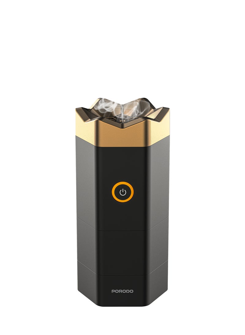 porodo Lifestyle Osisi Mist Electronic Bakhour Burner with Full Burning Session and 3600mAh Battery / Portable Fragrance Bakhoor / Luxury Scent Oud - Black - Image 1