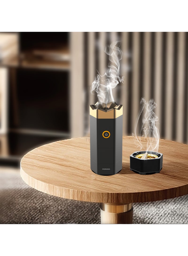 porodo Lifestyle Osisi Mist Electronic Bakhour Burner with Full Burning Session and 3600mAh Battery / Portable Fragrance Bakhoor / Luxury Scent Oud - Black - Image 3