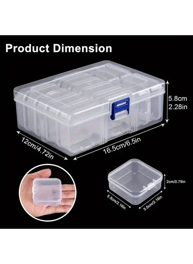 Transparent Plastic Storage Box Set With 30 Compartments For Crafts Beads Hair Accessories Jewelry Hardware Gadget Container Portable Storage Box - Image 4