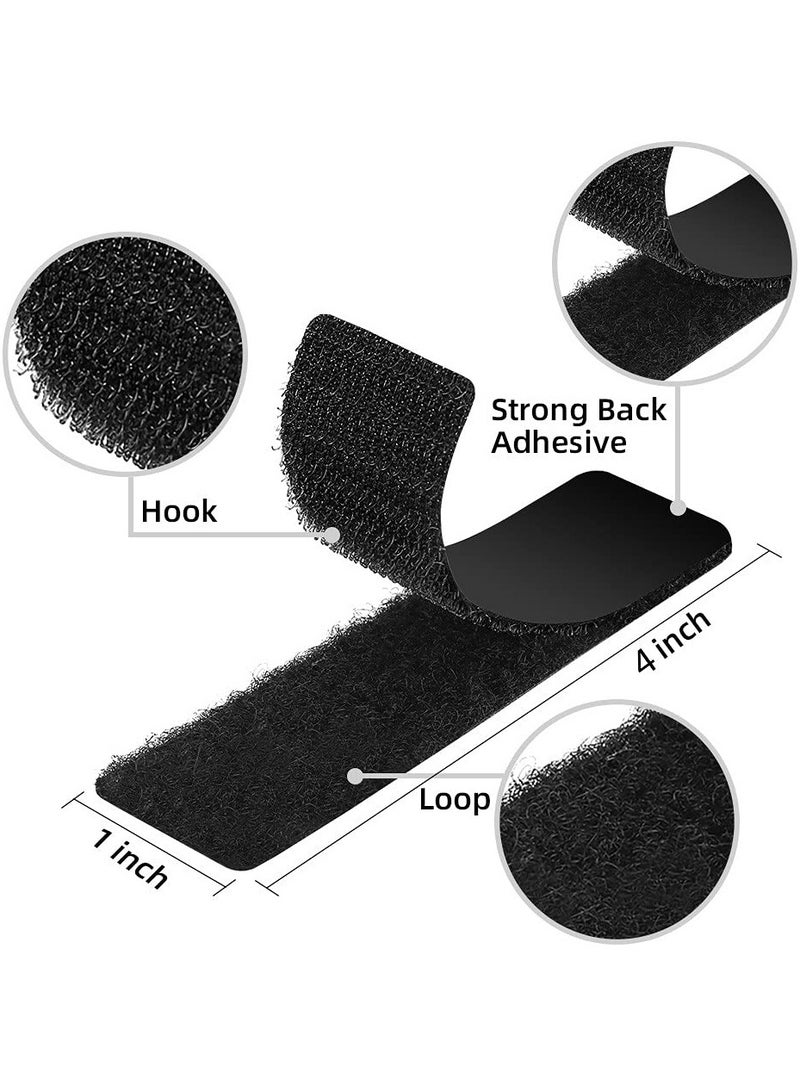 phomemo 15 PCS Strips with Adhesive, Strong Double Sided Tape with Hook and Loop (Black)  - Image 3