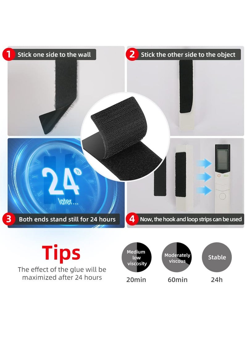 phomemo 15 PCS Strips with Adhesive, Strong Double Sided Tape with Hook and Loop (Black)  - Image 4