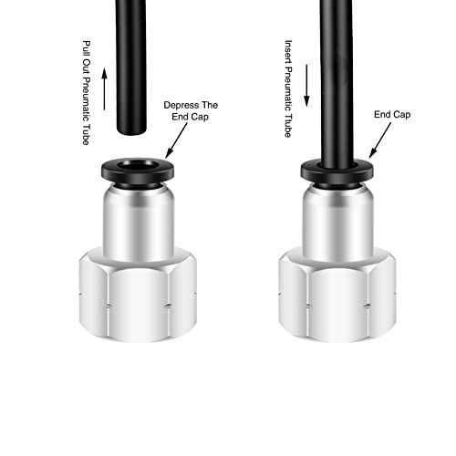 CEKER 1/4 Female NPT Push to Connect Air Fittings,CEKER 1/4 inch Air Tube Fitting 1/4" Od Tubing Air Line Quick Connect Fittings Female Pneumatic Fittings Push Lock Fittings Connectors 5Packs - Image 5