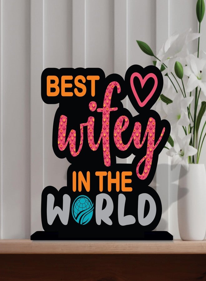 Giftplease Best Wifey in The World Wooden Idols Table Decoration | Gift for Wife | Gift for Valentine's Day (TP-144) - Image 2