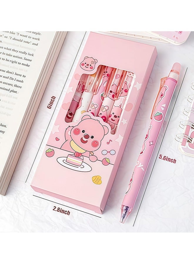 6 Pcs Erasable Pens 0.5mm,  Cute Animal Cartoon  capybara Design，Writing Pen for Gilrs Boys School Office School Supplies(Blue) - Image 3