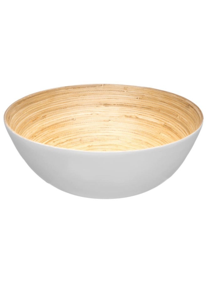 Five Simply Smart Bamboo Salad Bowl White and Brown 25cm - Image 1