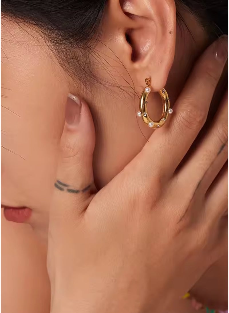 Dangle Charms Elegant & Trendy Gold Plated Earrings For Women - Image 3