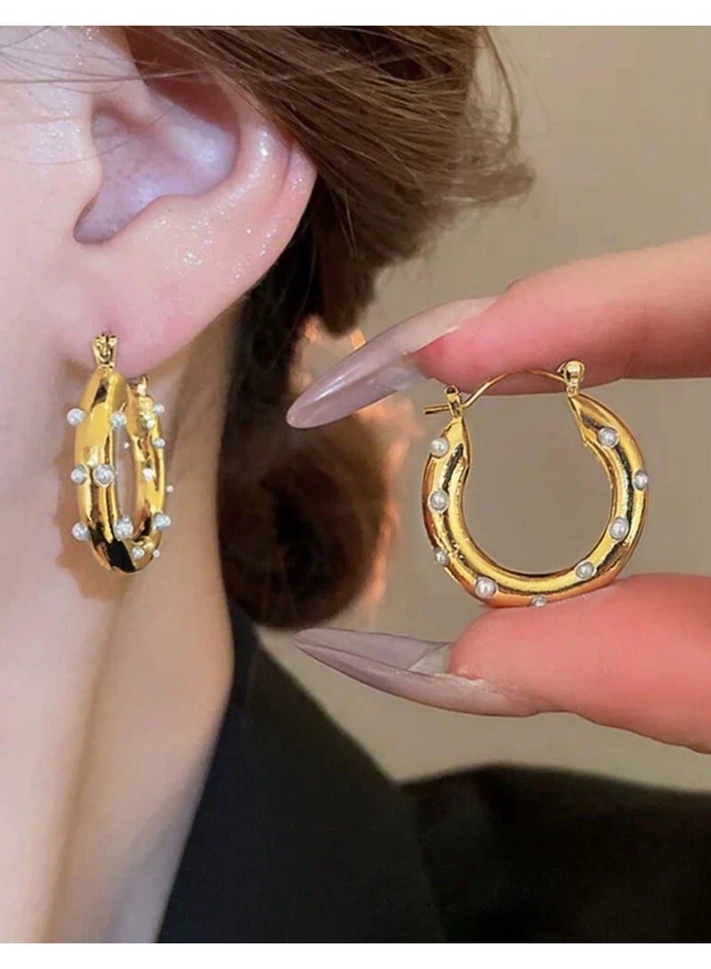 Dangle Charms Elegant & Trendy Gold Plated Earrings For Women - Image 1