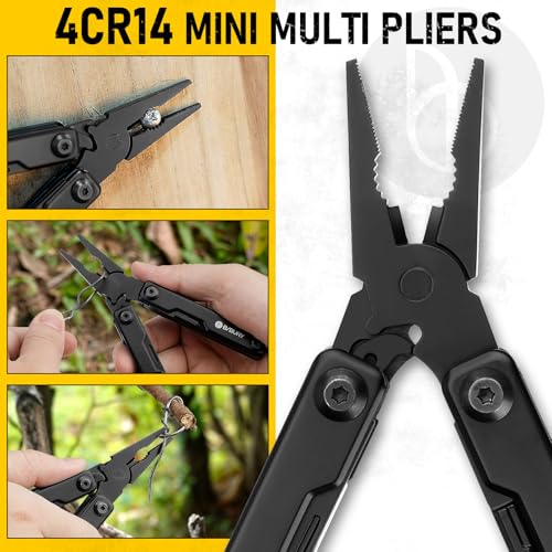 BIBURY Mini Multitool Pliers BI2051AB, Mini EDC Multi Tool with Pocket Clip for Outdoor Survival, Gifts for Men and Women, Gifts for Him Husband Boyfriend, Essential EDC Gear Tool - Image 4