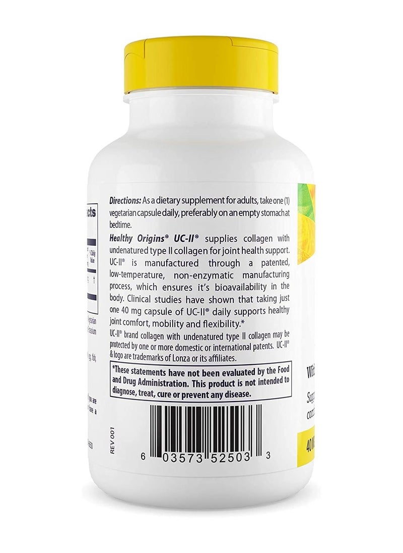Healthy Origins UC-II, 40 mg - Supports Healthy Joint Comfort and Function - Undenatured Type II Collagen - Gluten-Free & Non-GMO Supplement - 120 Veggie Caps  - Image 3