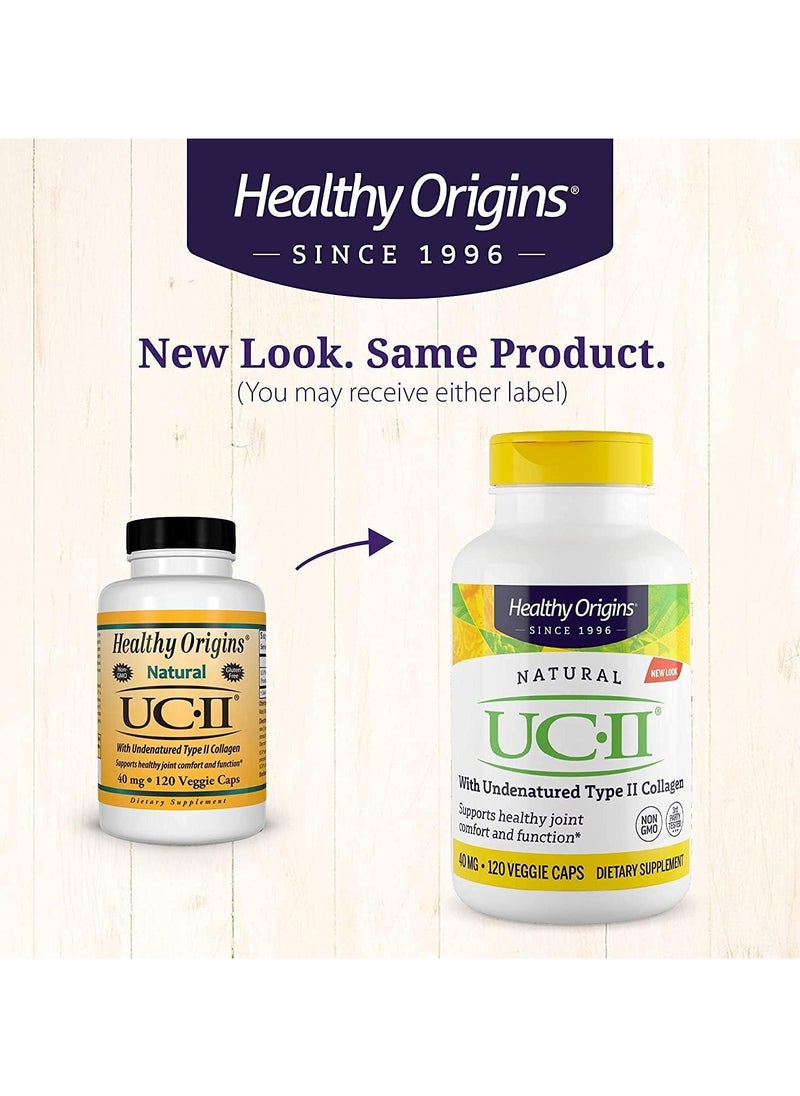 Healthy Origins UC-II, 40 mg - Supports Healthy Joint Comfort and Function - Undenatured Type II Collagen - Gluten-Free & Non-GMO Supplement - 120 Veggie Caps  - Image 4