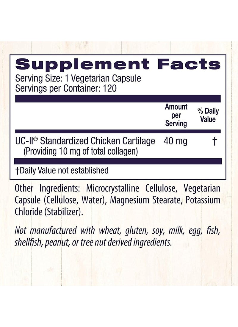 Healthy Origins UC-II, 40 mg - Supports Healthy Joint Comfort and Function - Undenatured Type II Collagen - Gluten-Free & Non-GMO Supplement - 120 Veggie Caps  - Image 5