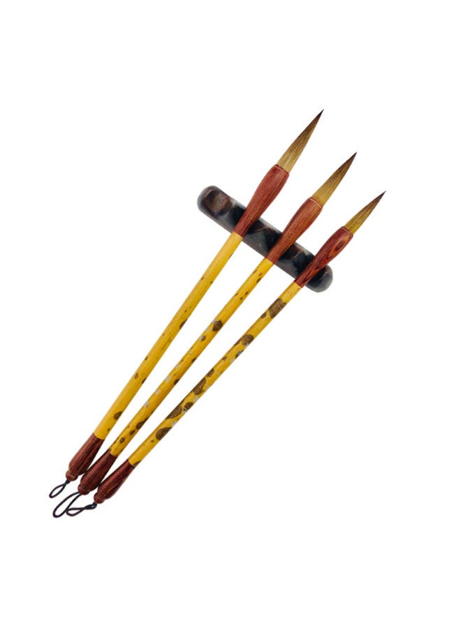 For Shine Fenshang Calligraphy Brush Set With Xiangfei Wolf King Fine Wolf Hair Brush Set Xiangfei Bamboo Regular Script Calligraphy Brush Set For Friends (Large, Medium, Small) - Image 2