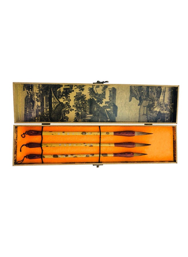 For Shine Fenshang Calligraphy Brush Set With Xiangfei Wolf King Fine Wolf Hair Brush Set Xiangfei Bamboo Regular Script Calligraphy Brush Set For Friends (Large, Medium, Small) - Image 1