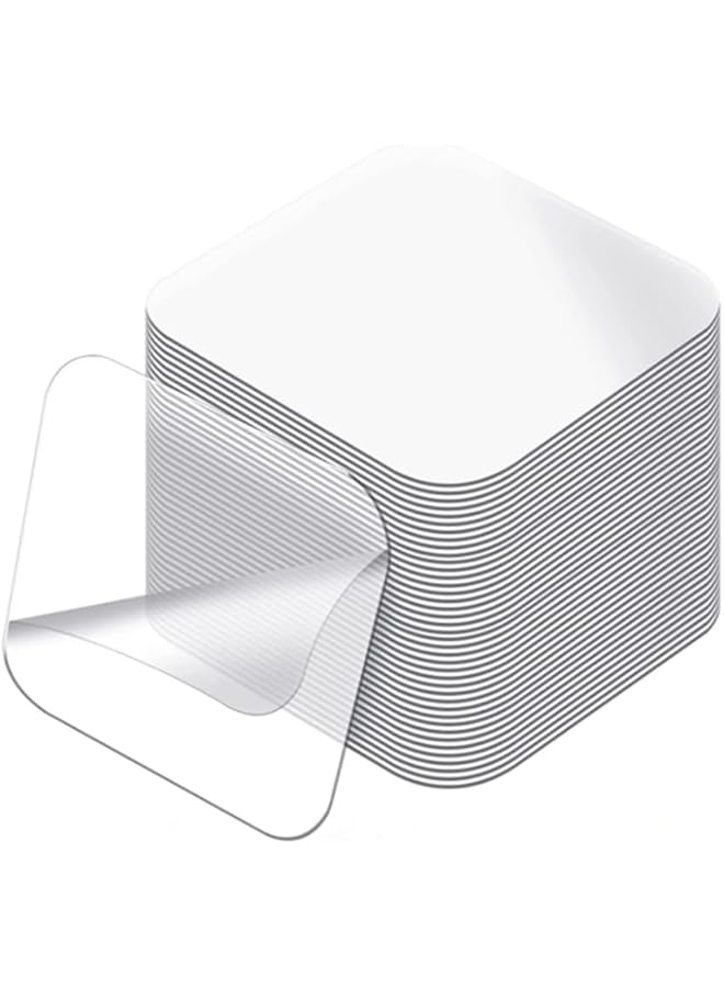 erorex Large Double Sided Adhesive Pads For Mounting 2.36In Two Sided Precut Squares Tape Clear Mounting Square Tape Sticky Tack Double Sided Tape For Walls Hanging Nano Wall Mount Gel Clear 100 Pcs - Image 1