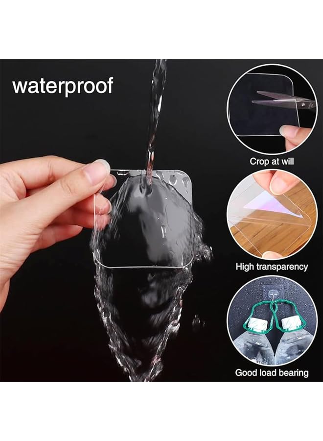 erorex Large Double Sided Adhesive Pads For Mounting 2.36In Two Sided Precut Squares Tape Clear Mounting Square Tape Sticky Tack Double Sided Tape For Walls Hanging Nano Wall Mount Gel Clear 100 Pcs - Image 4