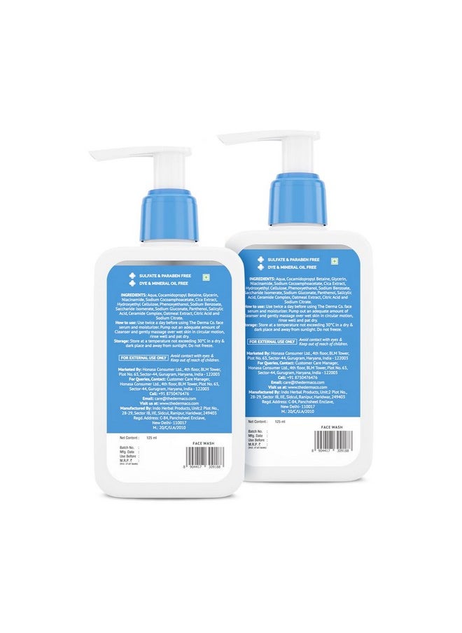 THE derma Co - 2% Niacinamide Oily Skin Cleanser For Sensitive, Oily & Combination Skin | Non-Irritant | 100% Soap-Free | Non-Drying | Gently Cleanses Makeup | Pack Of 2 | 250 Ml - Image 1