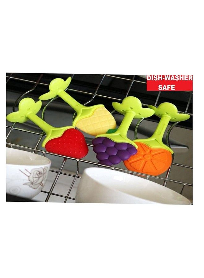 Alya The Cheeky Kidzz Fruit Shape Silicone Teether Teething Toys For Baby Textured Molar Teeth Soother Massage; Infants Dental Care Baby Teether (Or Pi Ph Pack Of 3) - Image 5