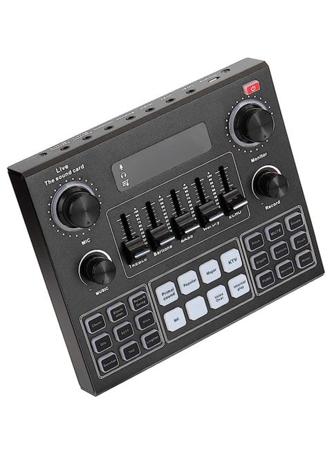V9 Live Sound Card Bluetooth Accompaniment Audio Mixer with Sound Effects For Broadcasting Recording Network Singing on Phones Laptop