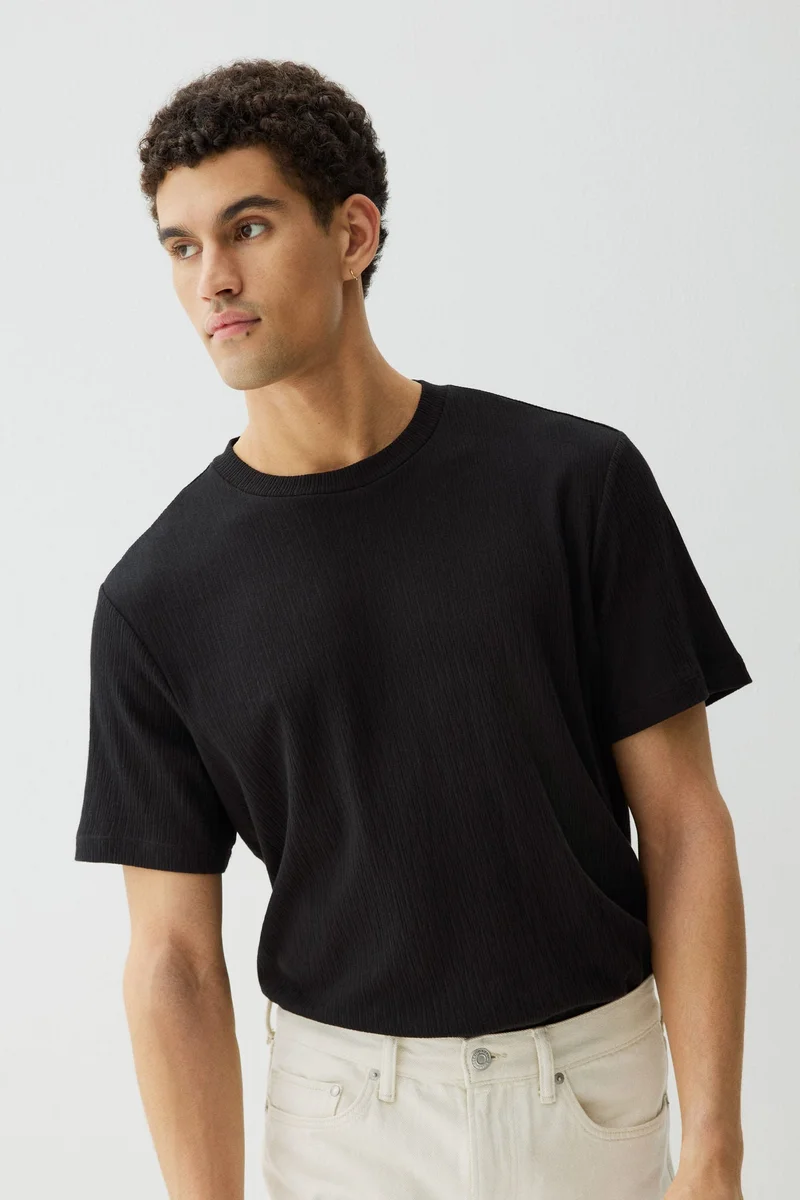 H&M Regular Fit Textured T-shirt