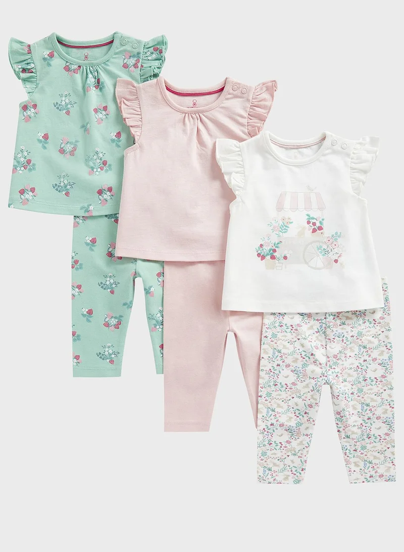 mothercare Garden T-Shirts and Leggings Set - 6 Piece