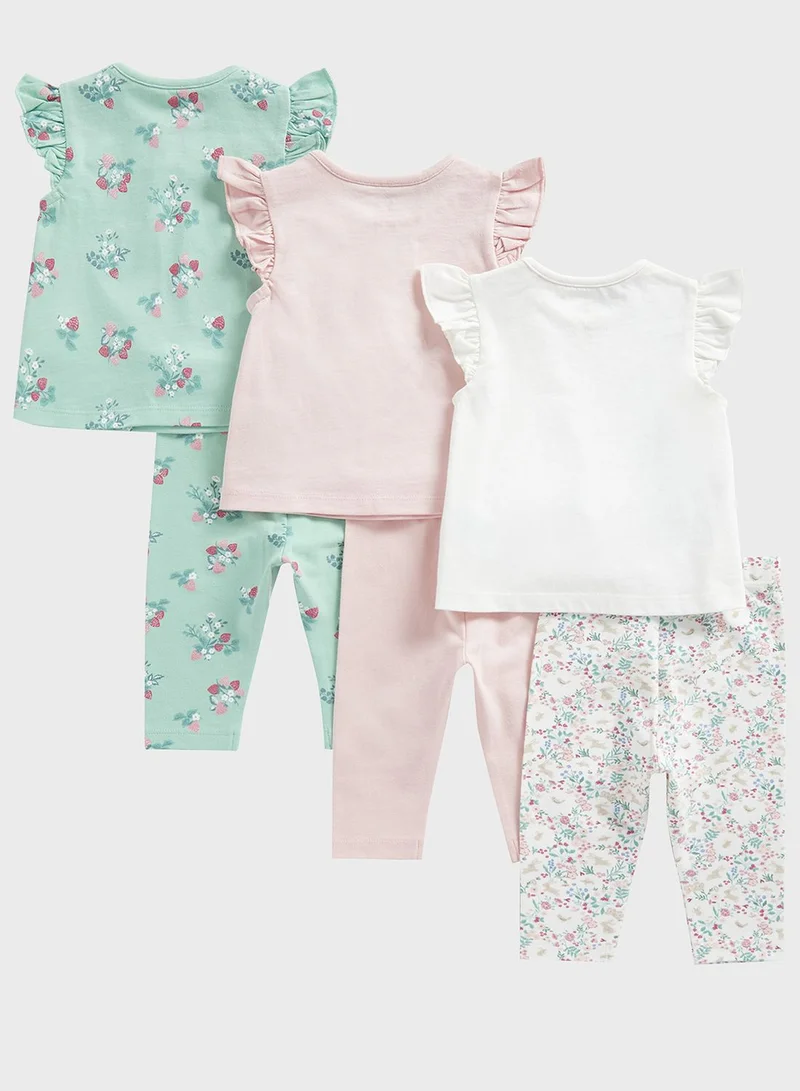 mothercare Garden T-Shirts and Leggings Set - 6 Piece