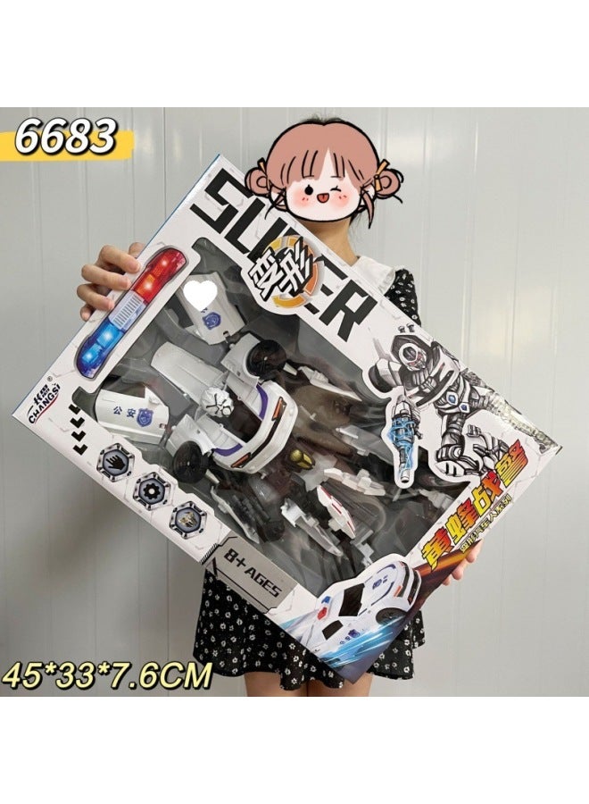 Gift Box King Kong Children's Deformation Toy-Year-Old Boy-Year-Old Boy-Year-Old Deformation Robot Five-element Beast Star-Colour:Transformed Trooper - Image 1