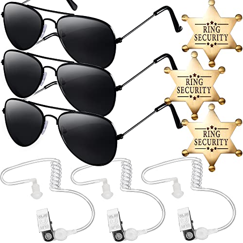 YOTNUS Ring Bearer Gifts: Security Wedding Sun Glasses, Badge and EarPiece Cosplay for Proposal - Image 1