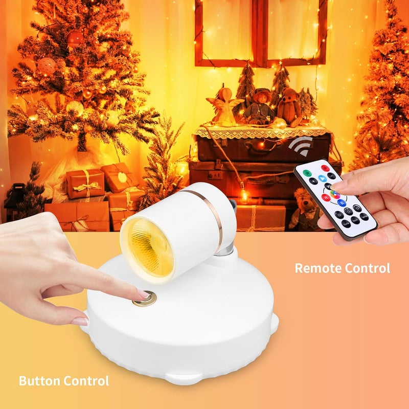 LEASTYLE Focus Lights for Decorations Wireless Rechargeable Spotlight Indoor with Remote,16 Color Changing Spot Light for Pictures On Wall Dimmable White Accent Lighting (2PACK) - Image 3