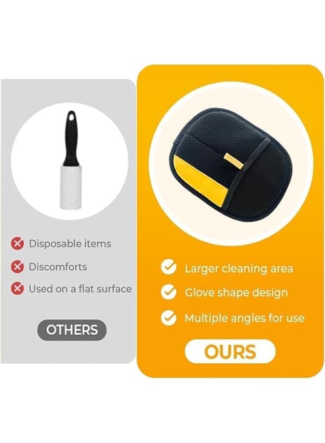 عام مزدوجة الوجهين الحيوانات الأليفة الاستمالة قفازات ، قابلة لإعادة الاستخدام القط مزيل الشعر قفاز لغسل ، ديشدينغ بالفرشاة مكافحة ساكنة الاستمالة قفازات للحيوانات الأليفة الشعر الطويل أو القصير - Image 2