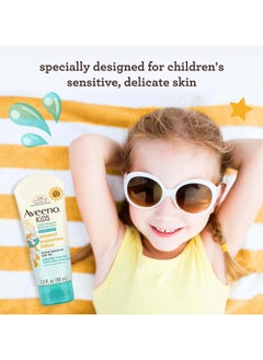 Aveeno Baby Sunscreen lotion with minerals and zinc oxide for continuous protection for children Broad spectrum protection SPF 50 and sensitive skin formula does not cause tears and is water and sweat resistant  - Image 3
