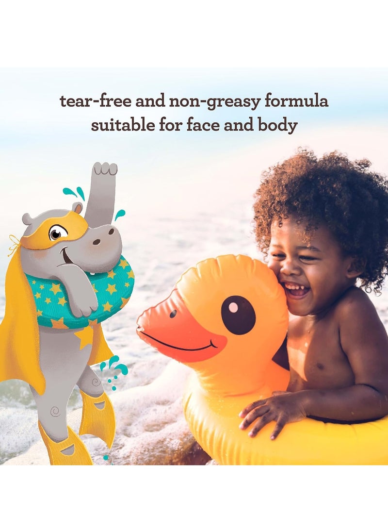 Aveeno Baby - Sunscreen lotion with minerals and zinc oxide for continuous protection for children Broad spectrum protection SPF 50 and sensitive skin formula does not cause tears and is water and sweat resistant - Image 1