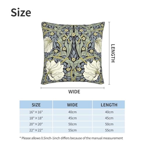 Keebik William Morris Pimpernel Throw Pillow Covers Set of 2 Cushion Covers for Couch Home Bed Living Room Decorative Pillow Cases 18x18 Inch - Image 3