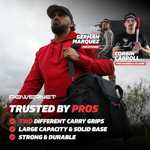PowerNet Soft Bucket Carry Bag, Ball Bucket Replacement with Shoulder Strap & Pocket Organizer to Carry or Store Softball & Baseball Gear (Softside) - Image 2